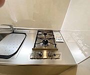 2口ガスコンロ付きのキッチン