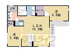 ルナーデュオ 2LDKの間取図画像