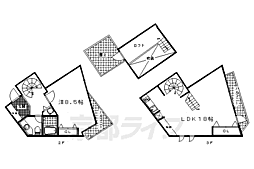 パークヒルズオオヤケ 1LDKの間取図画像