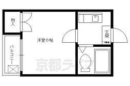 オークハイツ 1Kの間取図画像