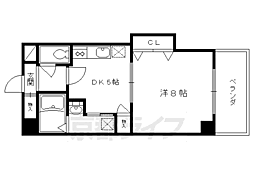 グランレブリー新町 1DKの間取図画像