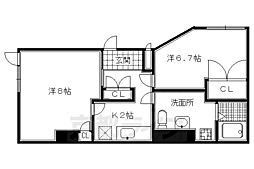 キタヤマワイズビル 2Kの間取図画像