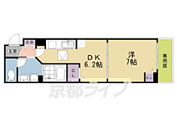 ラフレシール太秦2 1DKの間取図画像