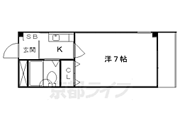 アーバン五条 1Kの間取図画像
