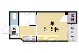 アーモン 1Kの間取図画像