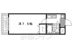エステート朱雀 1Kの間取図画像