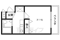 メゾン・ド・白川 1Kの間取図画像