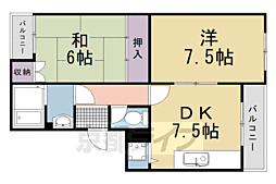 ベル・エトワール 2DKの間取図画像