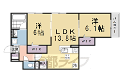 ハイダウェイ両替町 2LDKの間取図画像