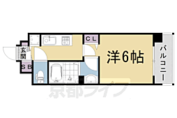 アクアプレイス京都西院 1Kの間取図画像