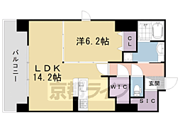 attrice太秦天神川 1LDKの間取図画像