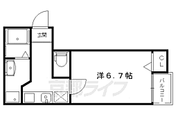 グラン・ポレール長岡京 1Kの間取図画像