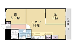 今井マンション 2LDKの間取図画像