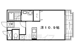ウイング白川 1Kの間取図画像