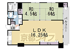 メイゾン山科 2LDKの間取図画像