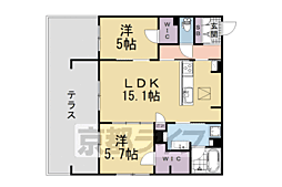 シャーメゾン ブルーム 楠葉 2LDKの間取図画像