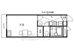 レオパレス墨染 1Kの間取図画像