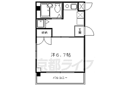 エバーグリーン 1Kの間取図画像