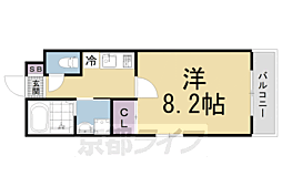 リアン藤森 1Kの間取図画像