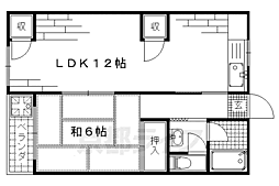 パールハイツ祇温 1LDKの間取図画像