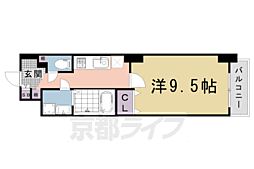 VILLAMARY五条 1Kの間取図画像