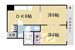 エスポワール峯 2DKの間取図画像