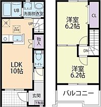 メゾンドゥ・ボヌール 106 ｜ 栃木県栃木市岩舟町静1171-1（賃貸アパート2LDK・2階・54.83㎡） その2