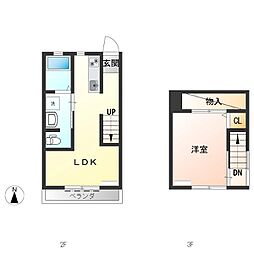 タマダハイツB 1LDKの間取図画像