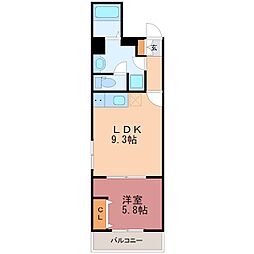 材木町ヴィラージュマンション 1LDKの間取図画像