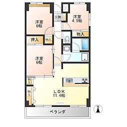エクセレンス今泉 3LDKの間取図画像