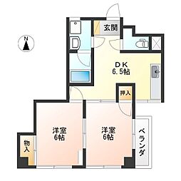 SMATBLDG 2DKの間取図画像