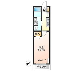 セナリオフォルム宇都宮 1Kの間取図画像
