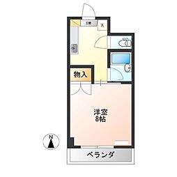 エールドシャトー1 1Kの間取図画像