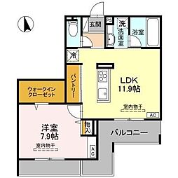 D-Radiante 1LDKの間取図画像