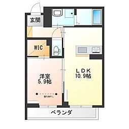 Villace 1LDKの間取図画像