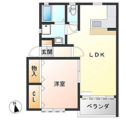 メゾン・ド・ヴァリエ 1LDKの間取図画像