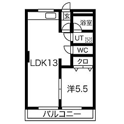 シティパルスギモト 1LDKの間取図画像