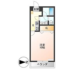 ロイヤル金信2 1Kの間取図画像
