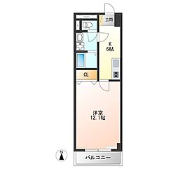 LOTUSMARSH元今泉 1Kの間取図画像