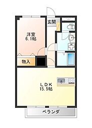ベリエ京町 1LDKの間取図画像