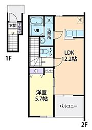 FamilleIV B 1LDKの間取図画像