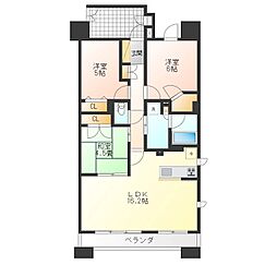 サンデュエル松が峰グラン・アクシス 3LDKの間取図画像