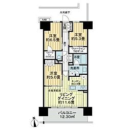 レーベン宇都宮元今泉GRANXE 3LDKの間取図画像