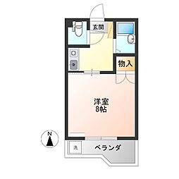 峰ヶ丘ハイツ 1Kの間取図画像