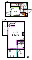 プルーム 1階1LDKの間取り
