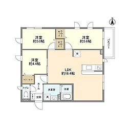 Peabody Homes Nakanosakaue 3LDKの間取図画像
