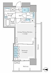 パークシティ中野ザタワーエアーズ 1LDKの間取図画像