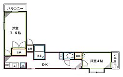マキ東中野 2DKの間取図画像