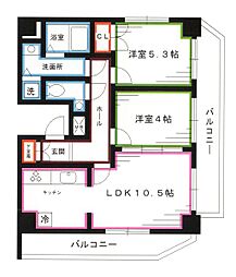 ウーノ・グランデ 2LDKの間取図画像