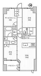 ディームス方南町 2SLDKの間取図画像